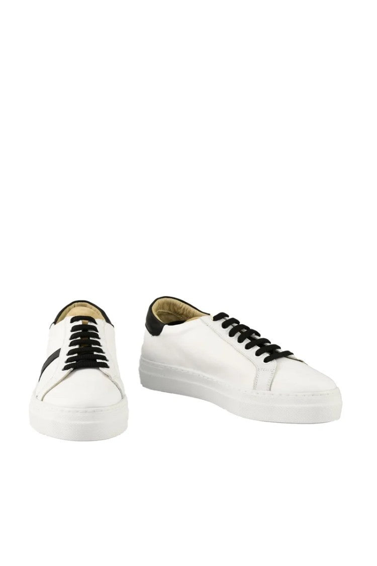 Twelve Style Division Leather Sneakers - White/Beige