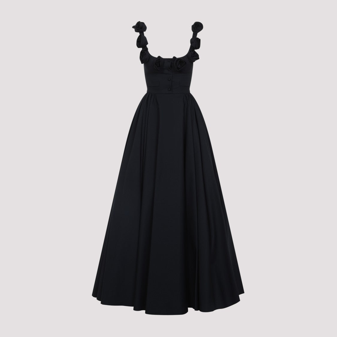Giambattista Valli Black Cotton Long Dress