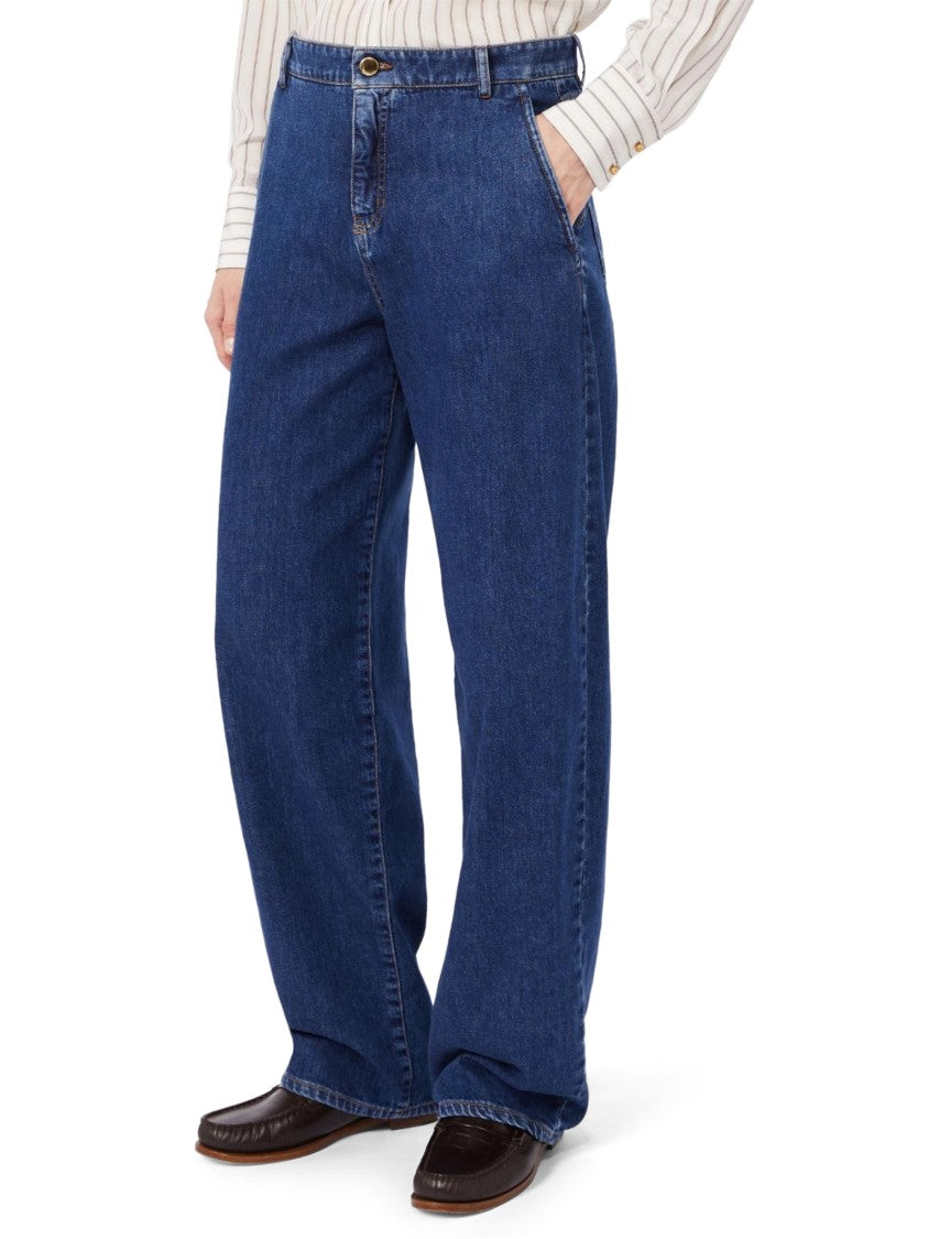Max Mara Wide-Leg Denim Jeans With High Waist And Classic Styling