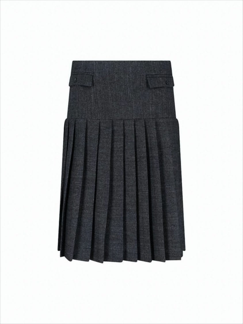 Paloma Wool Structured Midi Skirt With Pleated Design