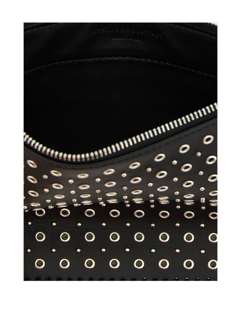 Stella Mccartney Black Clutch With Stud Embellishments