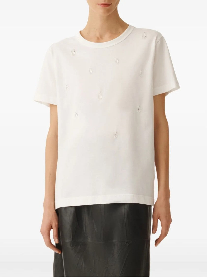 Fabiana Filippi Short-Sleeved Jersey Top With Crew Neckline