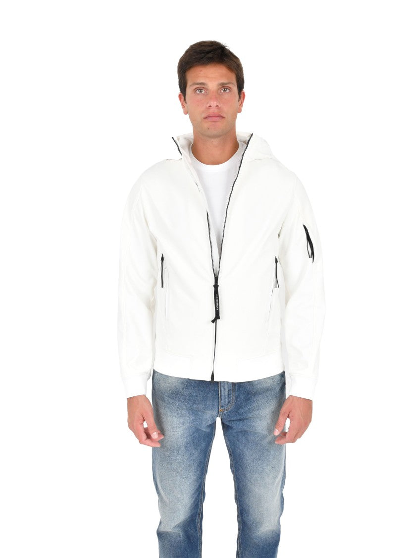 C.P. Company Hooded White Jacket With Lens Detail