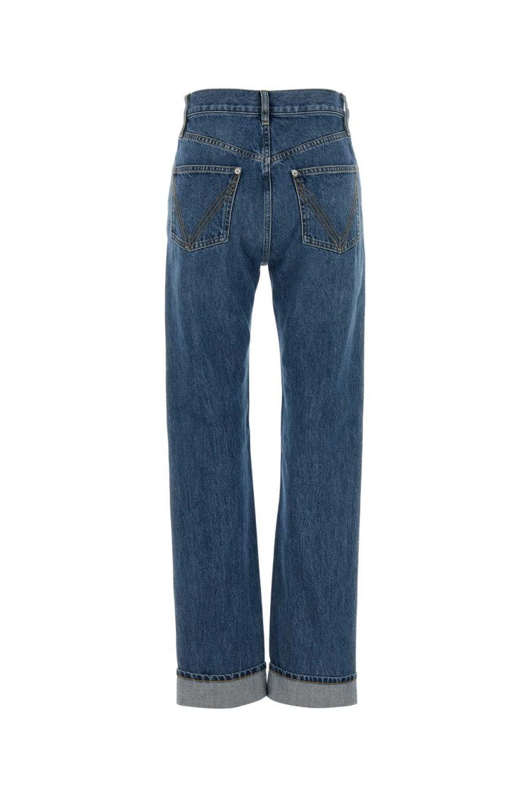 Bottega Veneta Classic Straight-Leg Denim Jeans With Rolled Cuffs