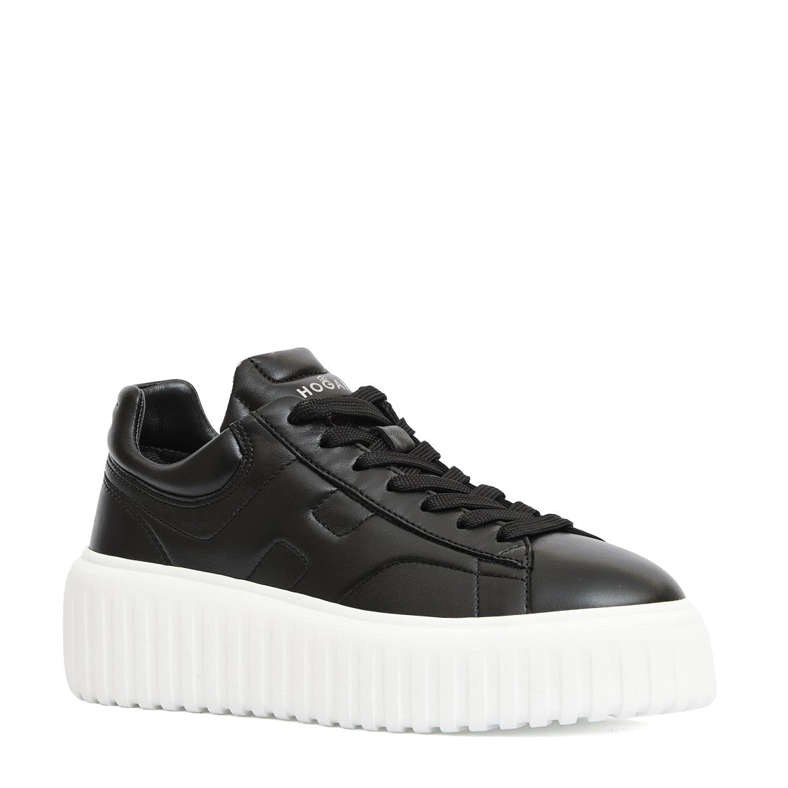 Hogan H Stripe Black Leather Sneakers