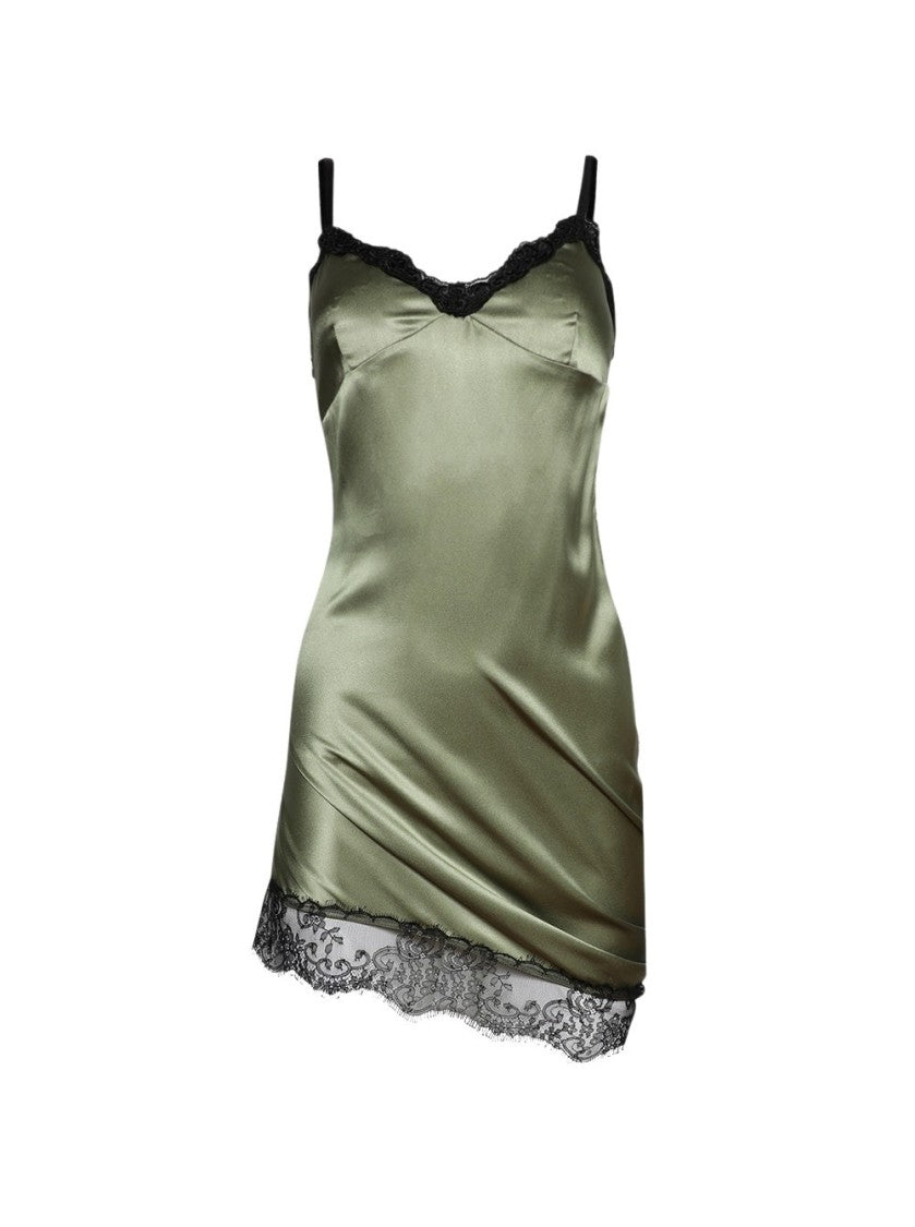 The Attico Sweetheart Neckline Silk Mini Dress