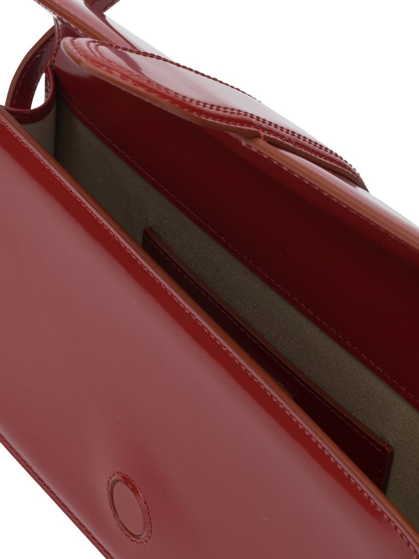 Jacquemus Glossy Structured Red Shoulder Bag With Design
