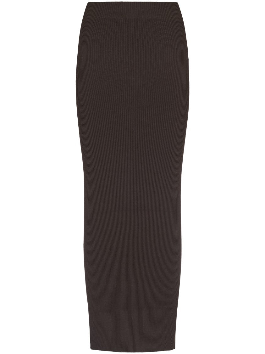 Max Mara Ribbed Maxi Skirt With Form-Fitting Silhouette