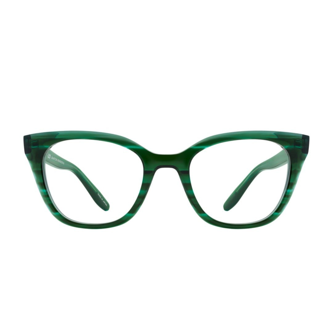 Barton Perreira Ginnie Translucent Green Cat-Eye Eyeglasses With Gold Accent