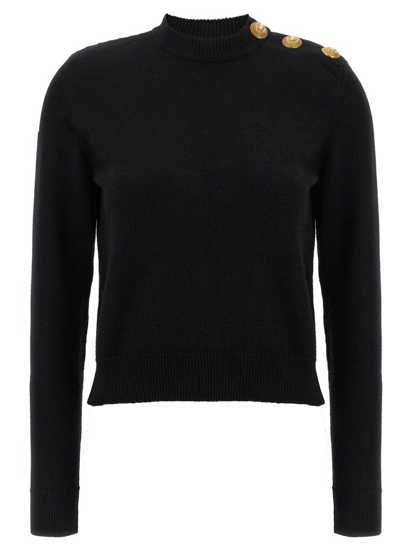 Balmain Eco-Cashmere Button Sweater