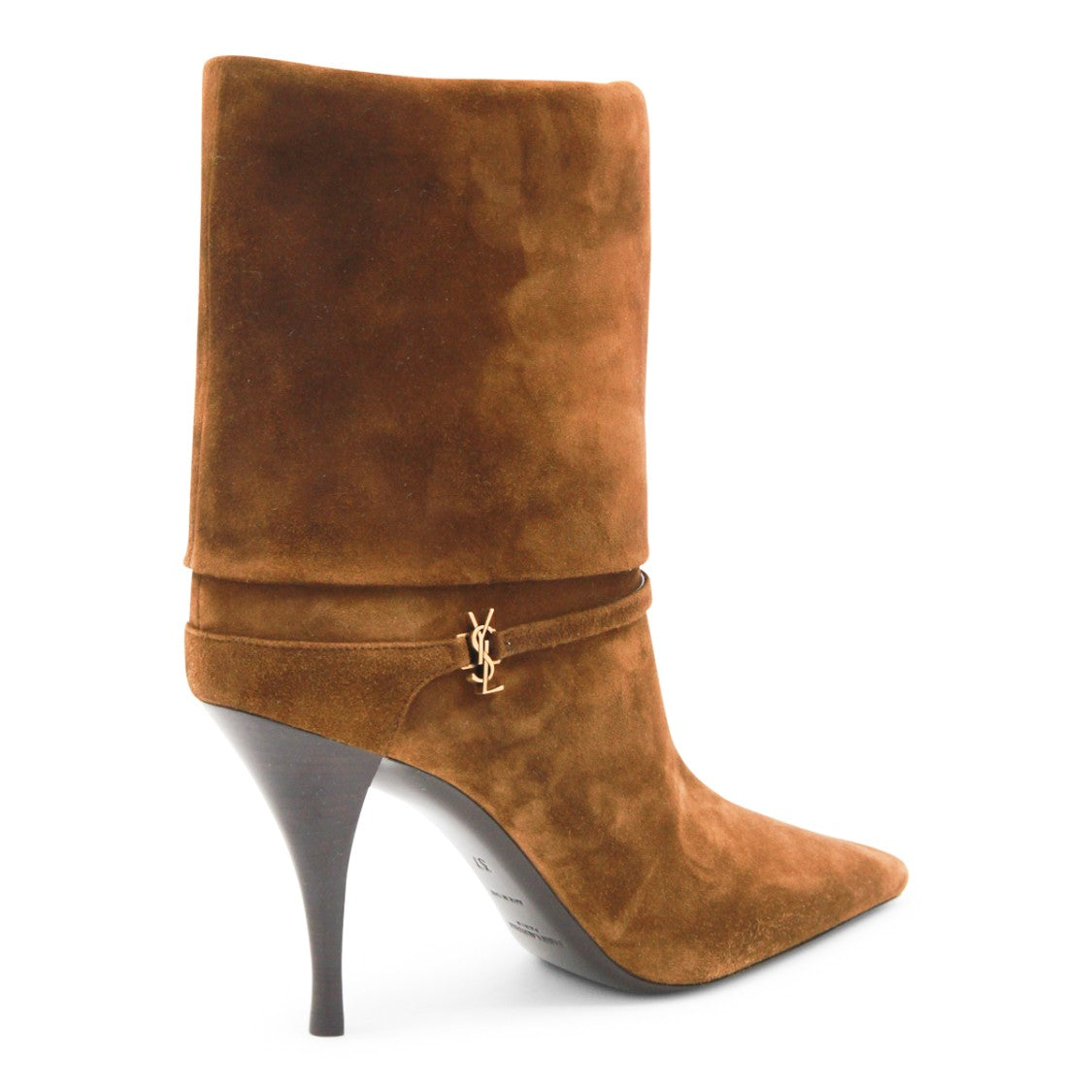 Saint Laurent Brown Vicky 90 Suede Boots