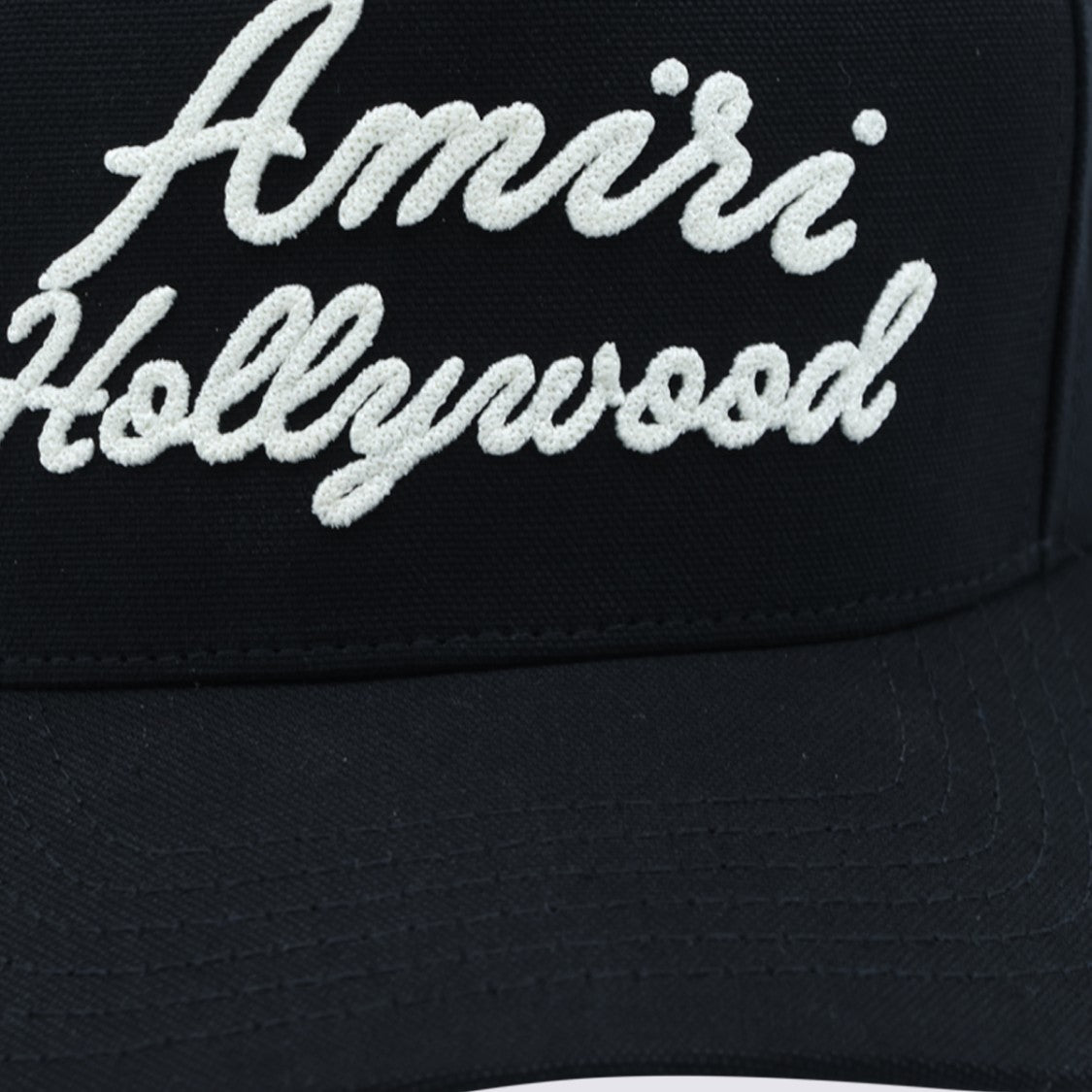 Amiri Black Embroidered Structured Cotton Baseball Cap