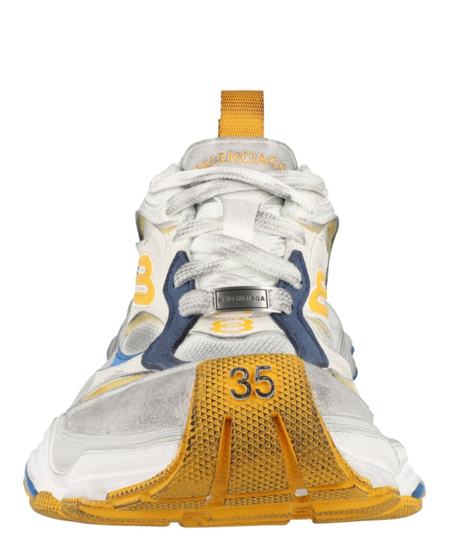 Balenciaga Distressed Low-Top Sneakers With Reflective Accents And Chunky Sole