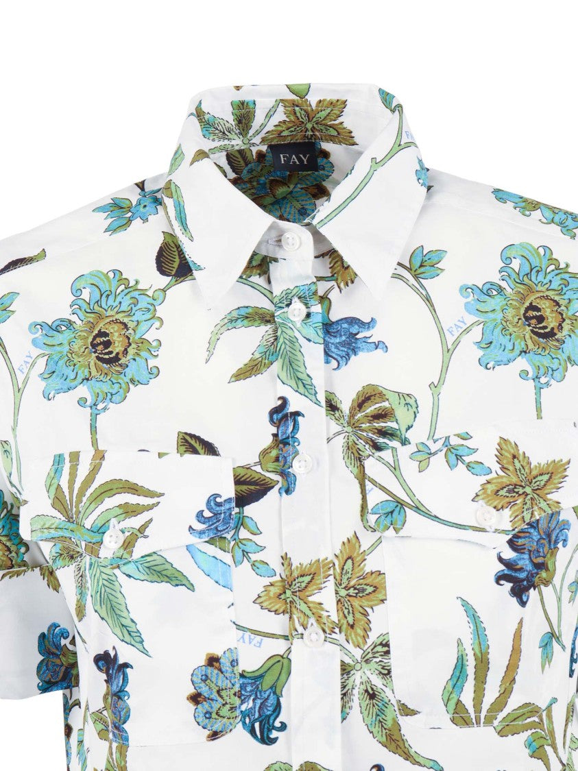 Fay Floral Print Short Sleeve Casual Shirt