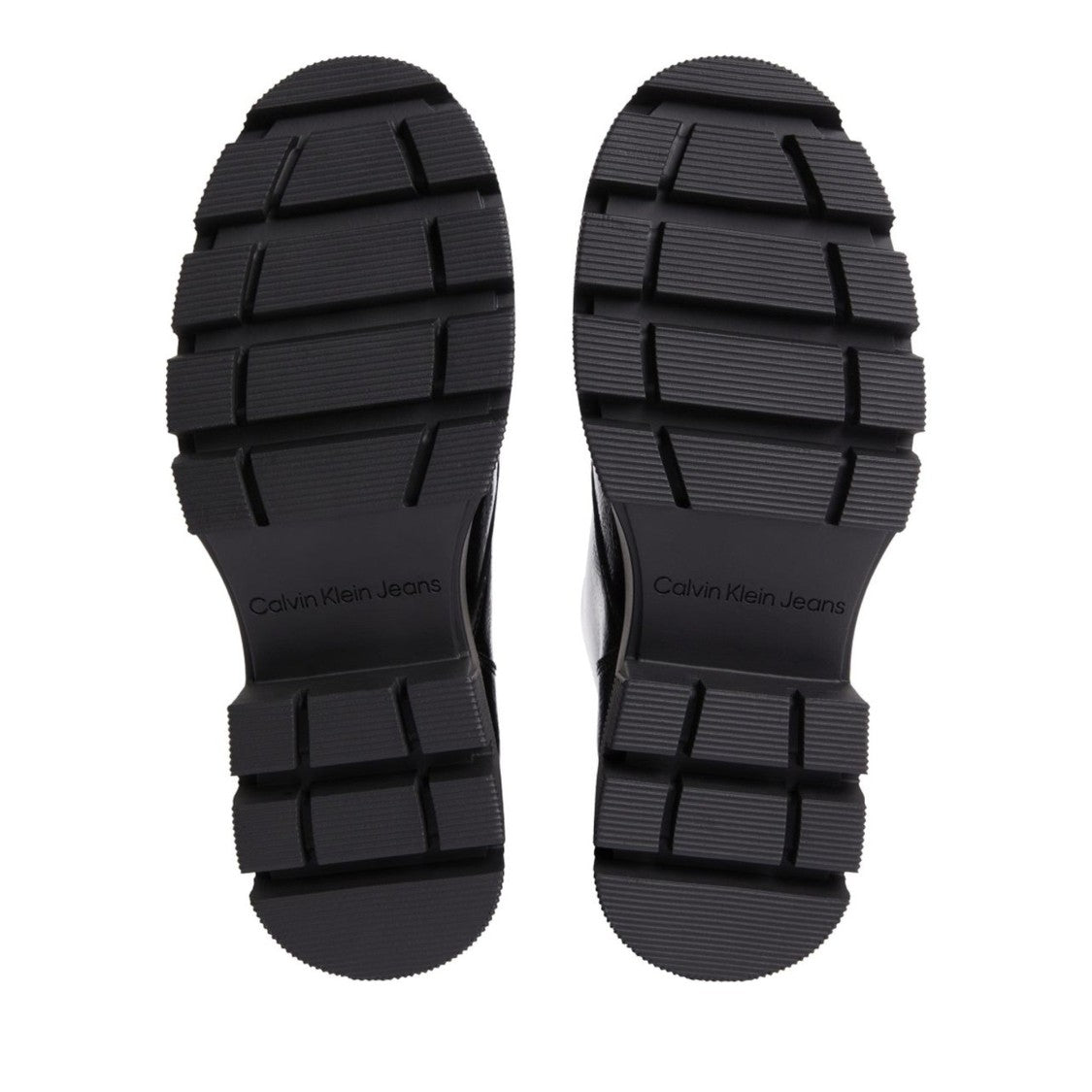 Calvin Klein Jeans Black Glossy Lace-Up Combat Boots