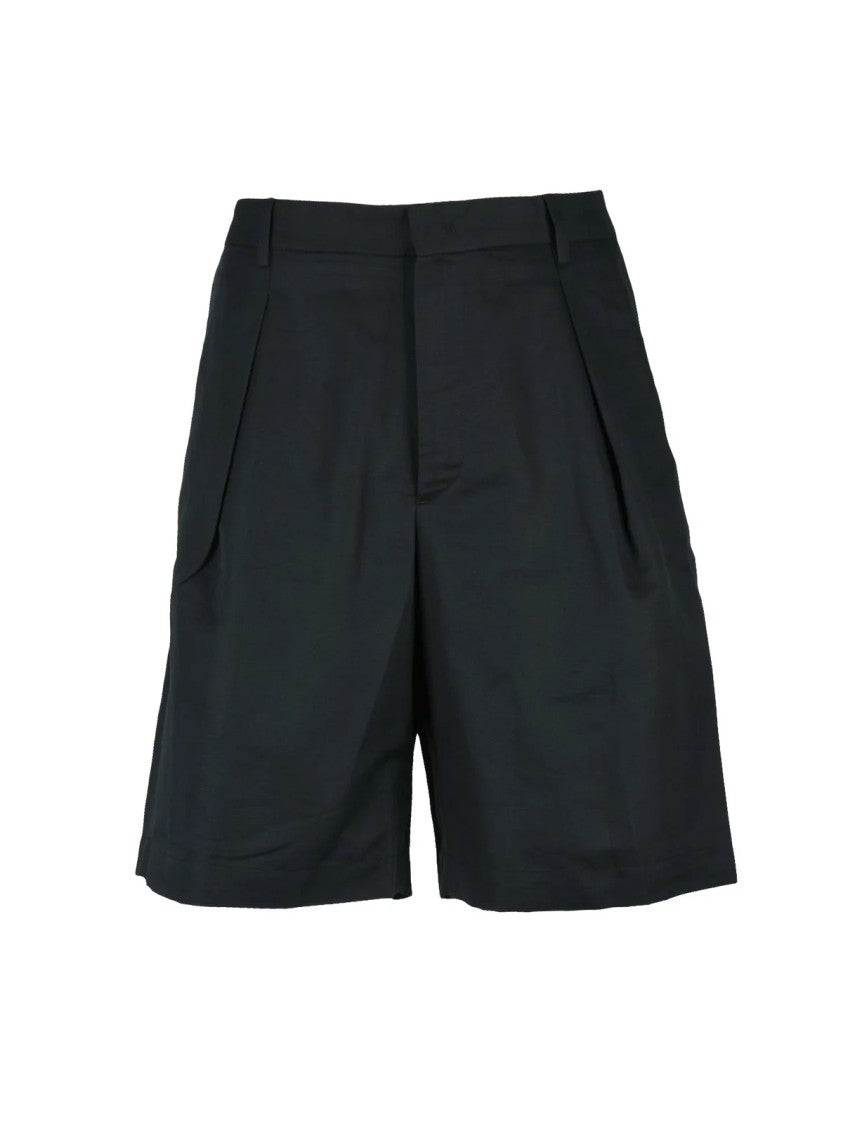 Low Brand Black Linen Cotton Shorts