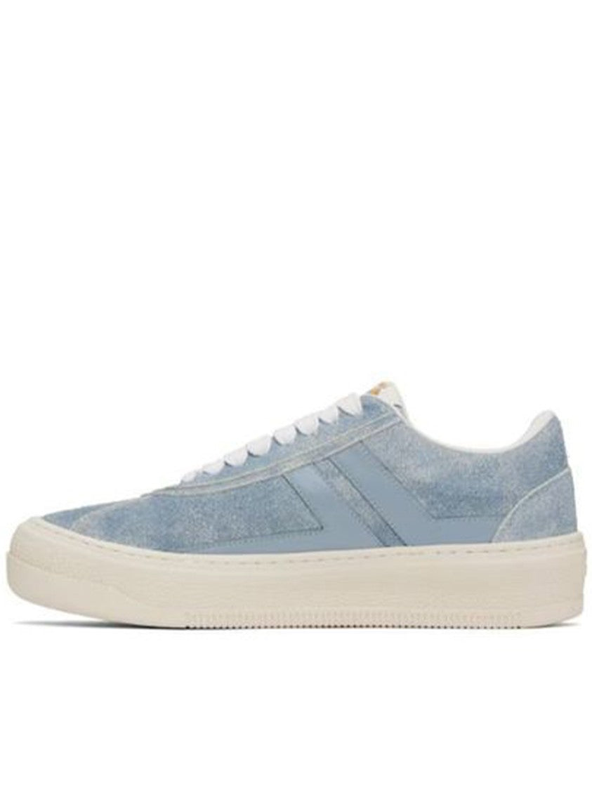Lanvin Blue Cash Sneakers Textured Suede Sneakers