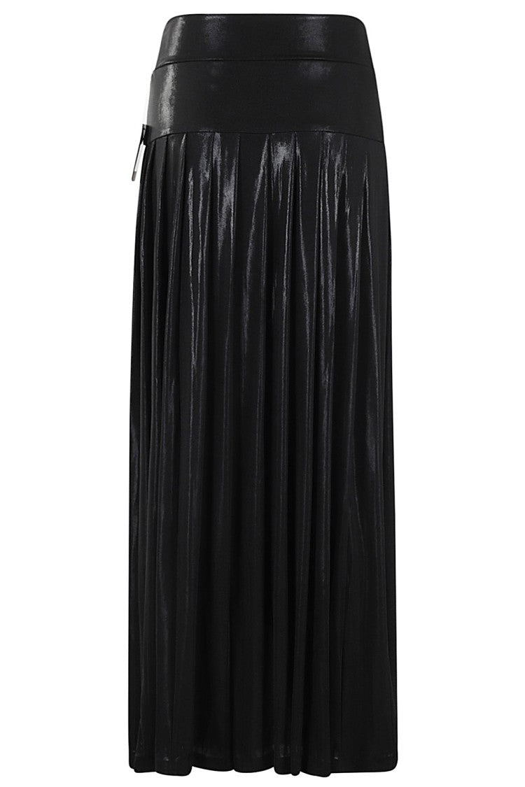 Norma Kamali Pleated Long Skirt With Slit