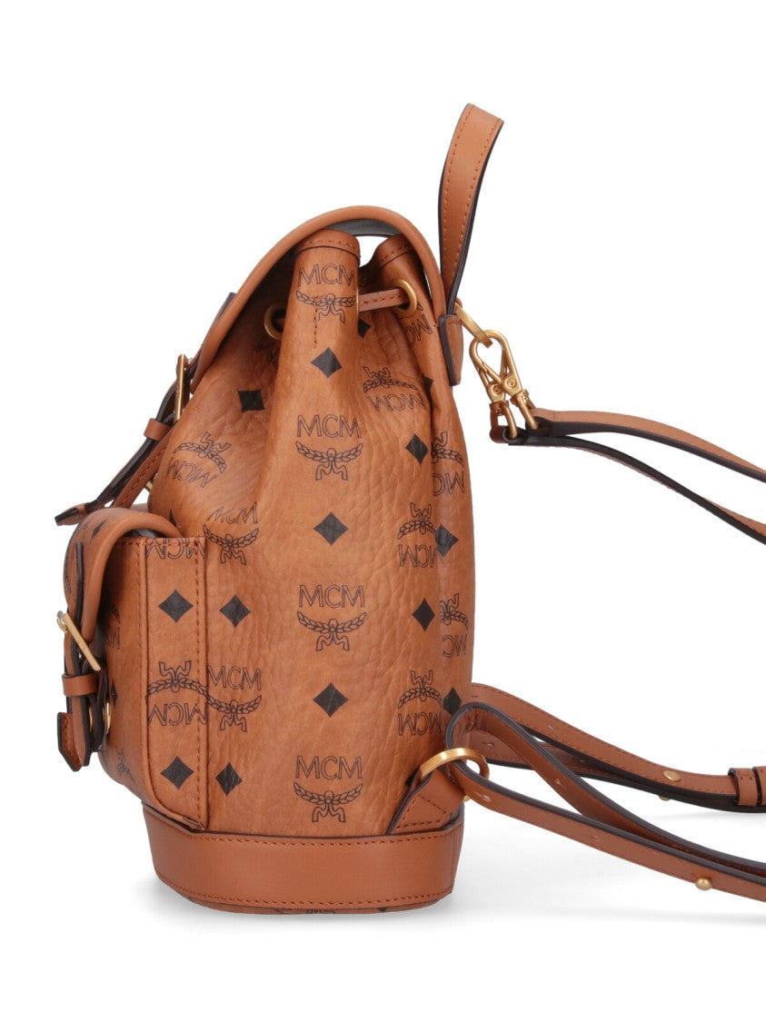 Mcm Brown Aren Visetos Mini Backpack