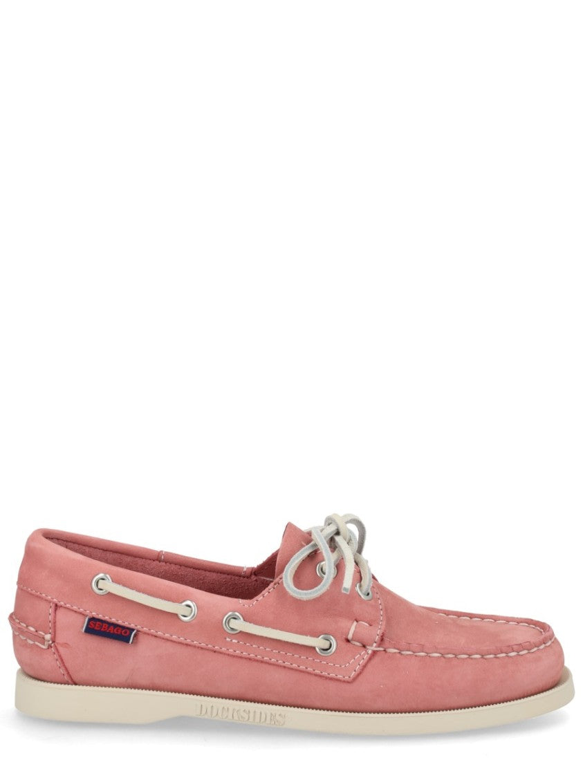 Sebago Docksides Portland White Laces Boat Shoes