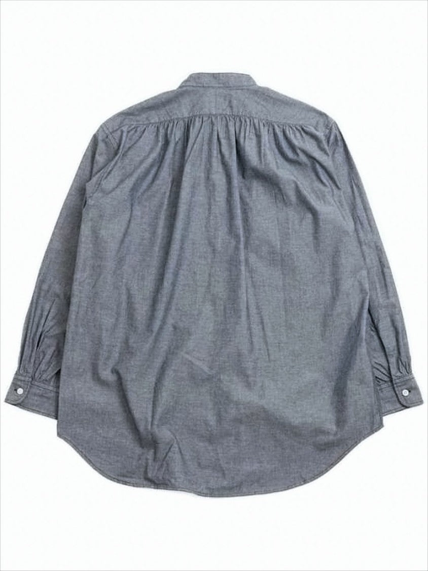 Engineered Garments Relaxed Fit Long-Sleeve Shirt With Band Collar And Concealed Placket