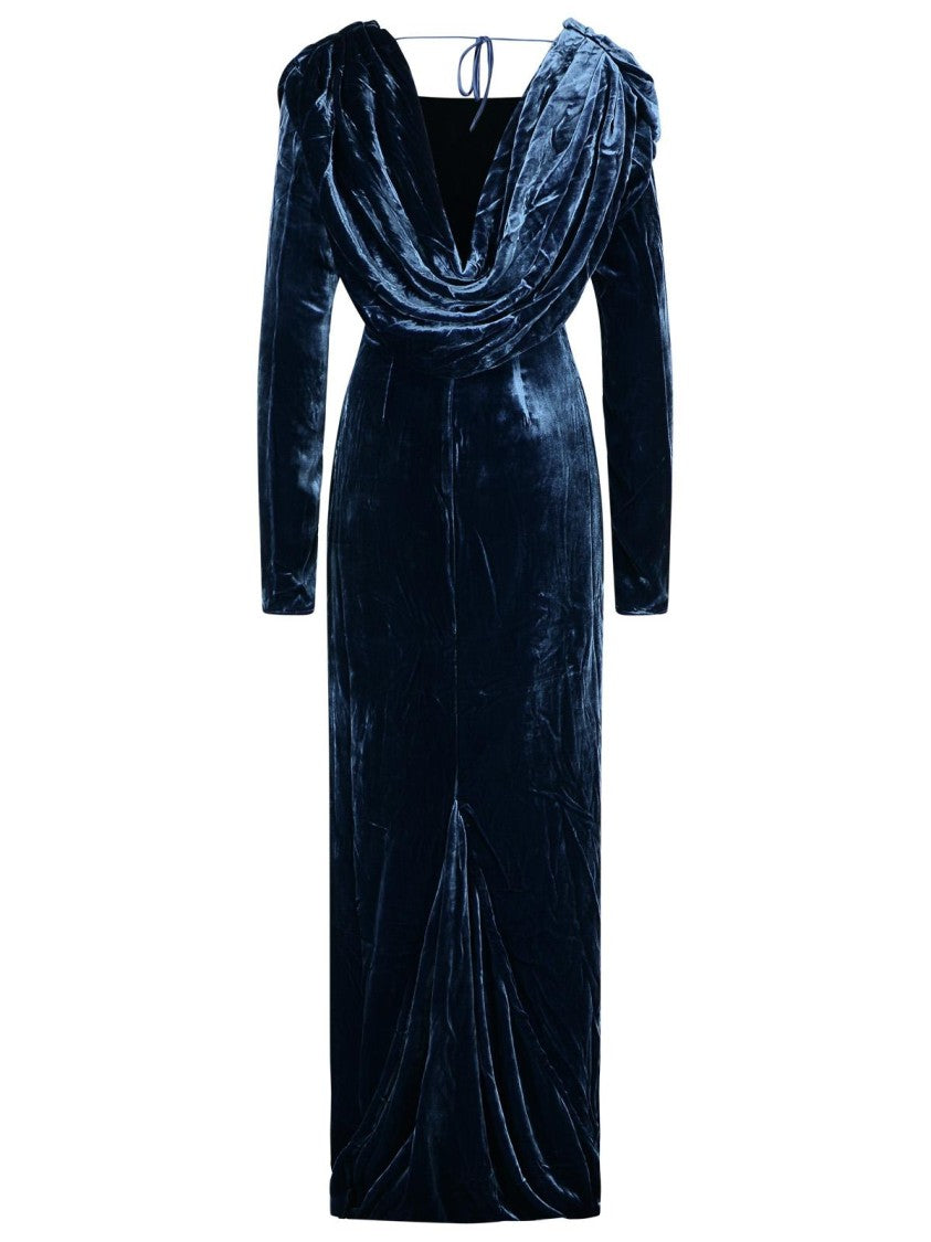 Rotate Carlota' Dress In Blue Silk Blend