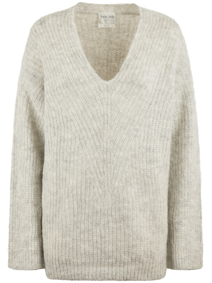 Forte Forte V-Neck Baby Suri Alpaca Sweater