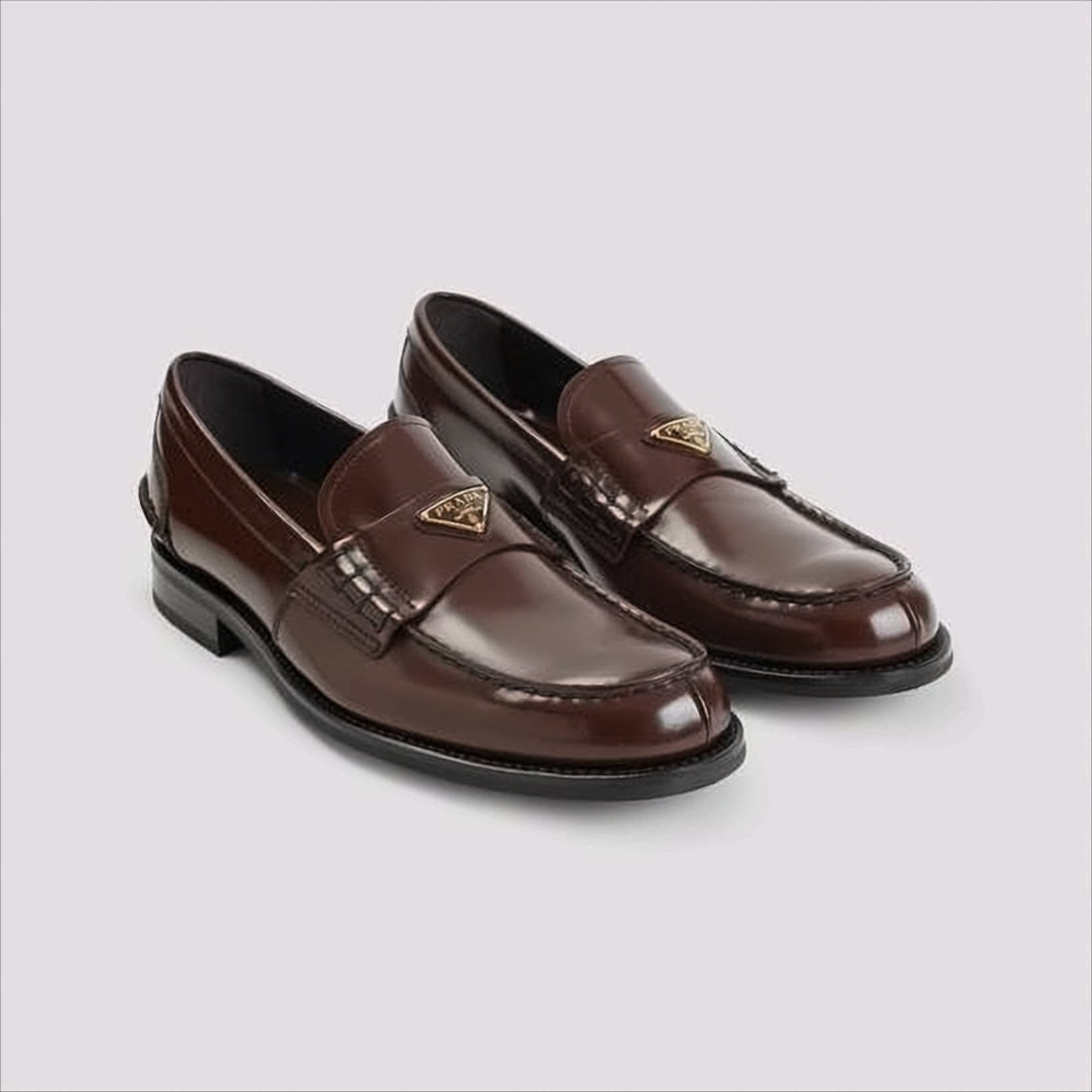 Prada Polished Calf Leather Loafers