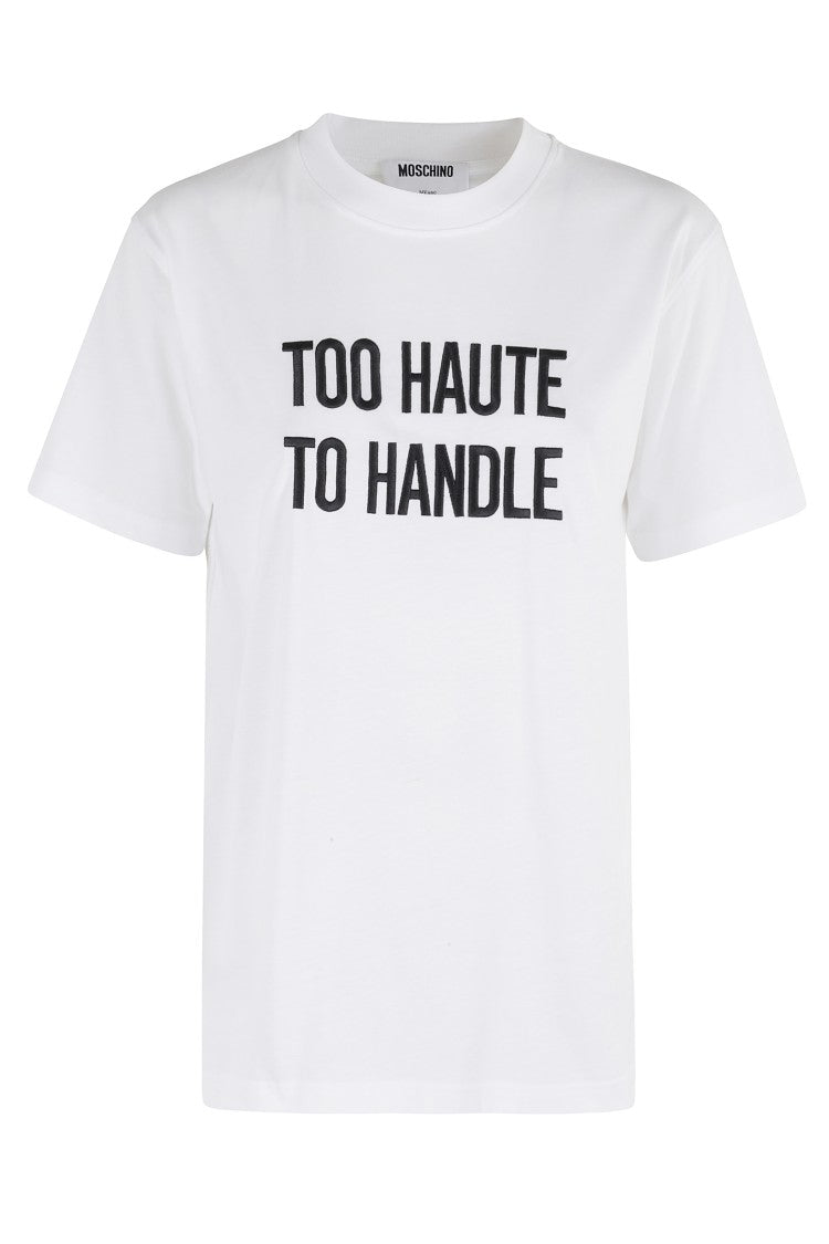 Moschino Short-Sleeve T-Shirt With Embroidered Logo