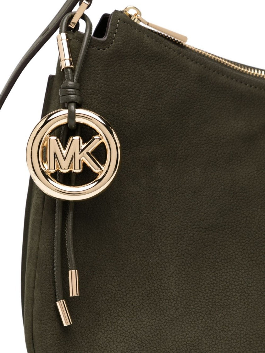Michael Kors Soft Calfskin Shoulder Bag In Deep Green