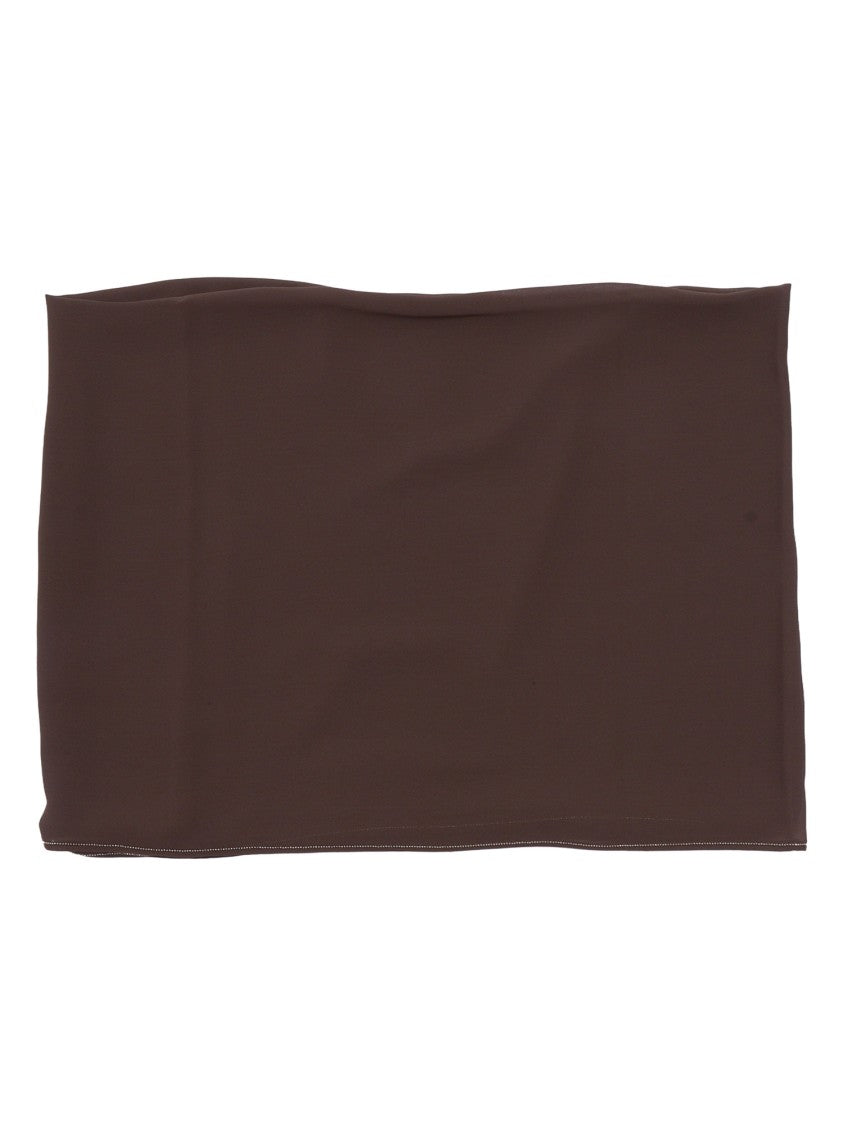 Peserico Dark Brown Rectangular Scarf