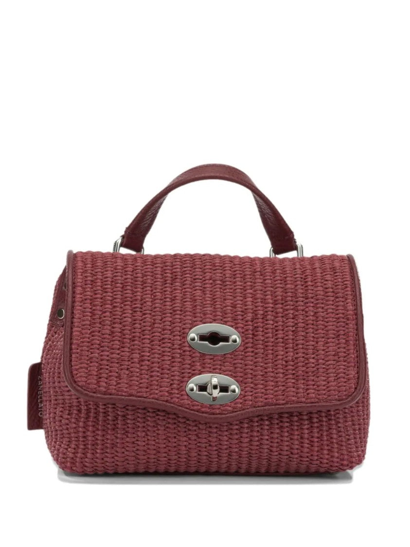 Zanellato Fuchsia Woven Texture Leather Trim Shoulder Bag