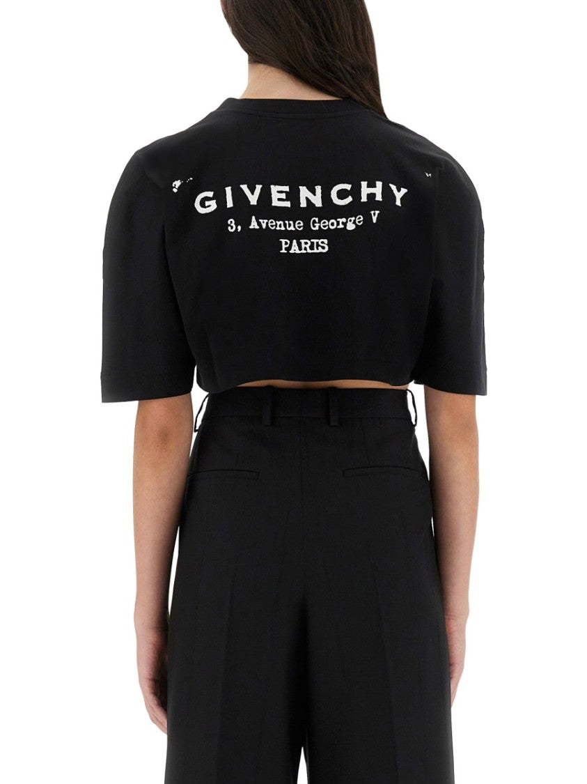 Givenchy Cropped T-Shirt With Logo Print