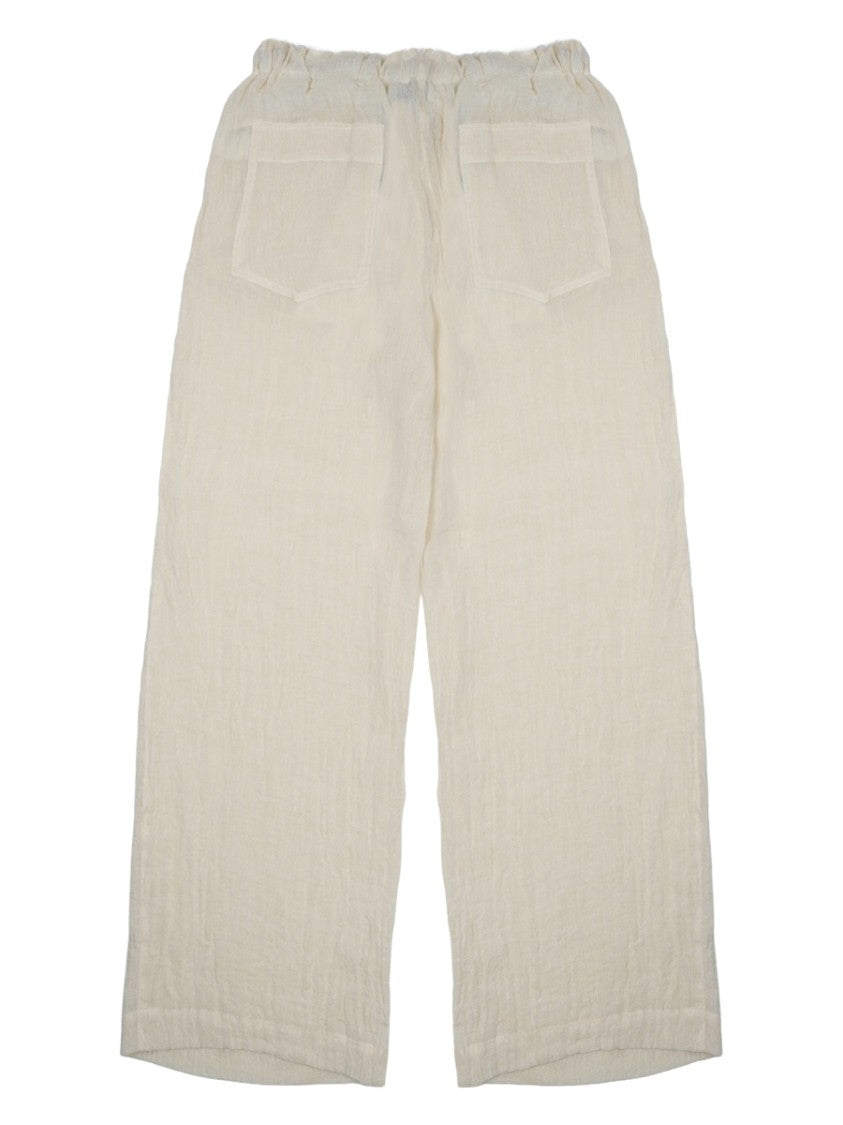 120% Lino Neutrals Linen Blend Wide Leg Pants