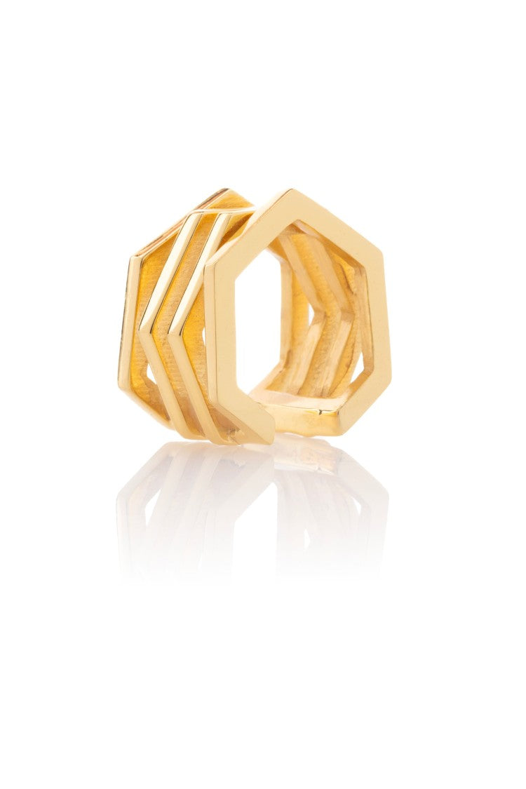 Federica Tosi Gold Ring Serena 18K Gold Plated Bronze Metal Ring