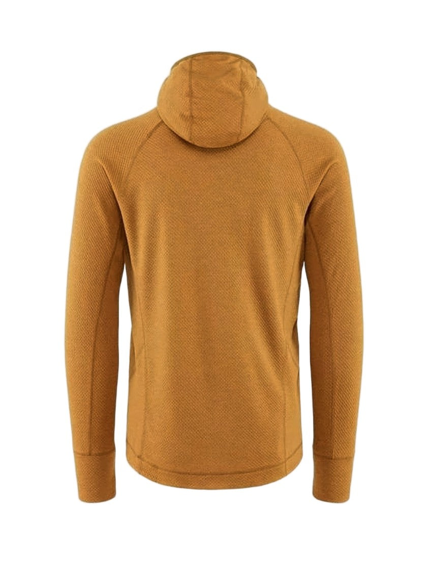Klattermusen Textured Brown Hooded Sweatshirt With High Neck
