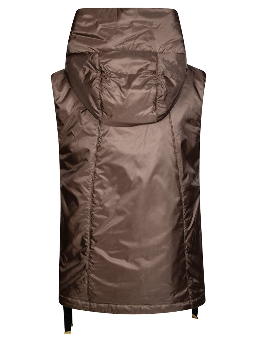 Max Mara Rich Brown Greengo Hooded Padded Vest
