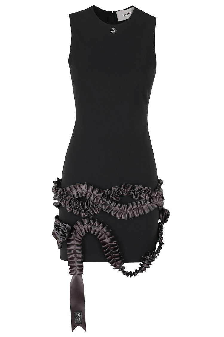 Coperni Pleated Ribbon Jersey Dress