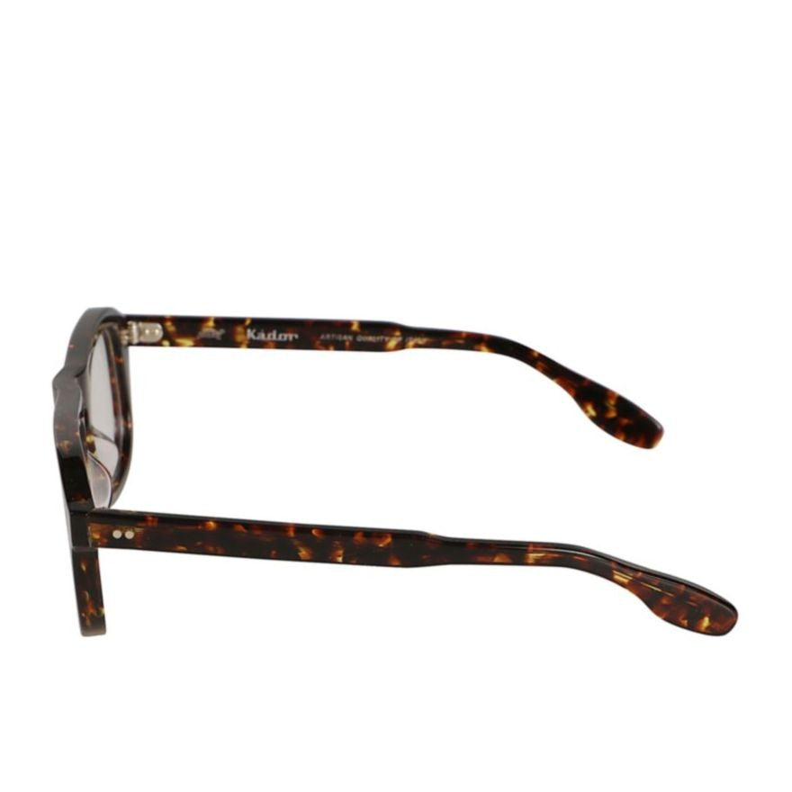 Kador Bravo Rectangular Tortoiseshell Eyeglasses With Metallic Rivet Details