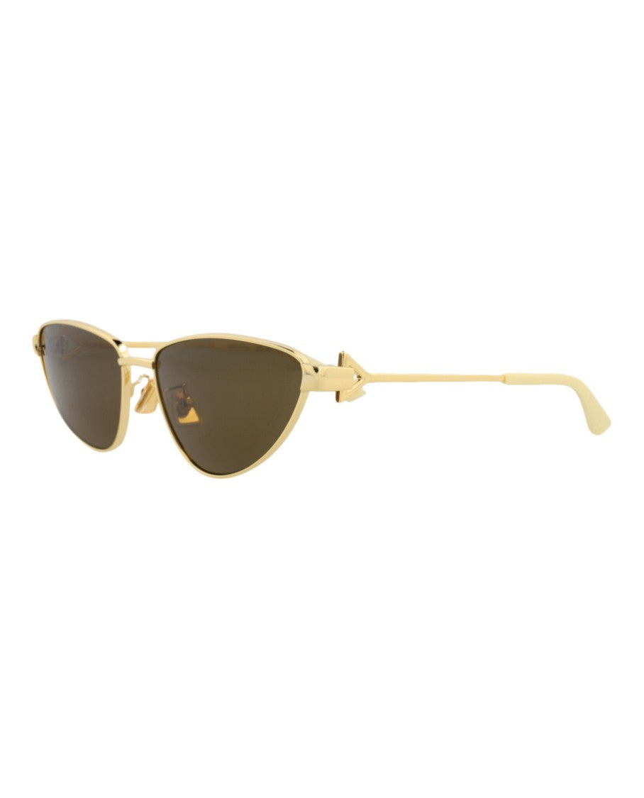 Bottega Veneta Cat Eye-Frame Metal Sunglasses With Cutout Accents