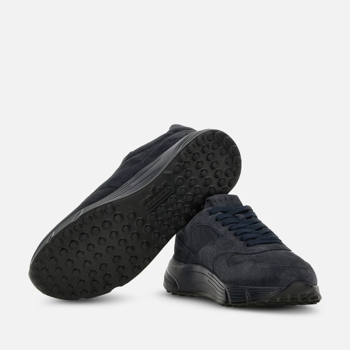 Hogan Modern Calfskin Lace-Up Shoes With Textured Sole