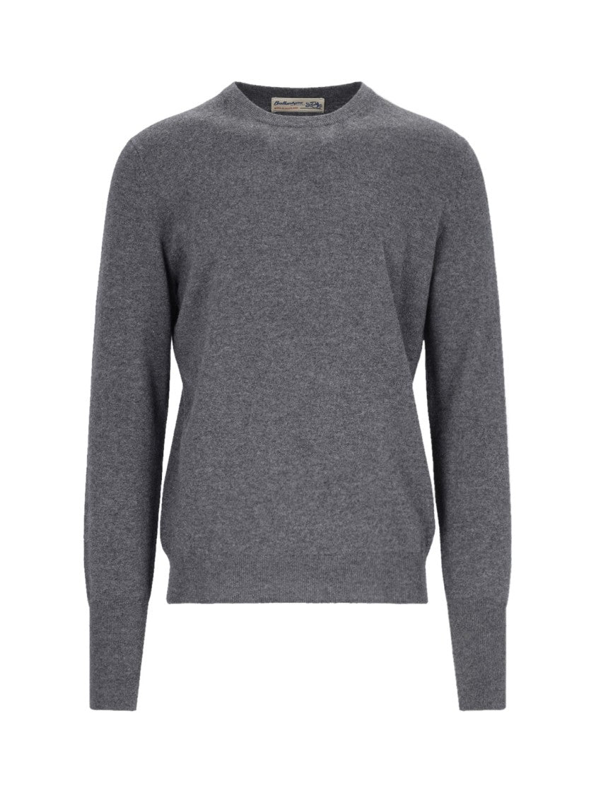 Ballantyne Basic Sweater In Gray Cashmere