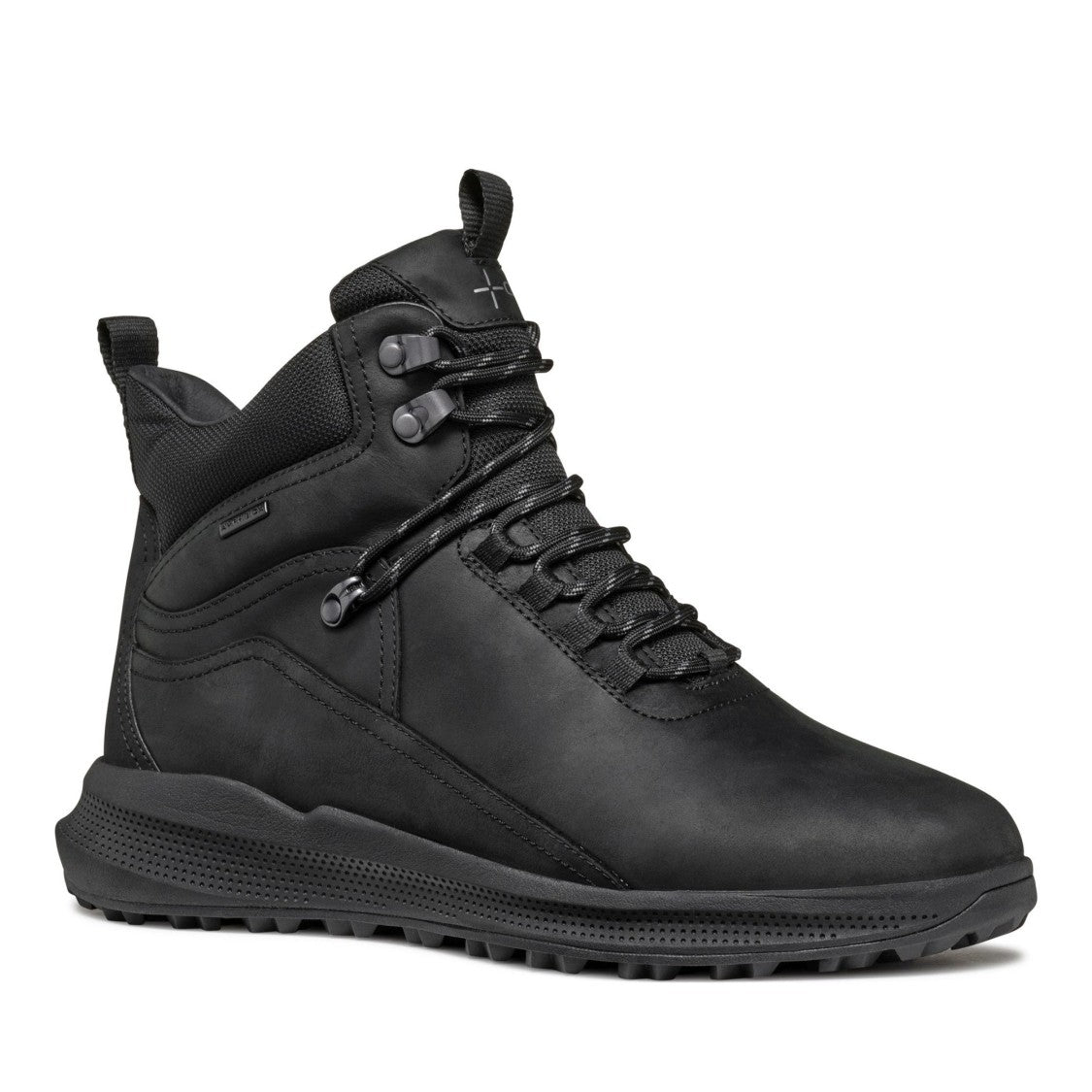 Geox Black Pg1x High-Top Textured Grip Sole Leather Boots