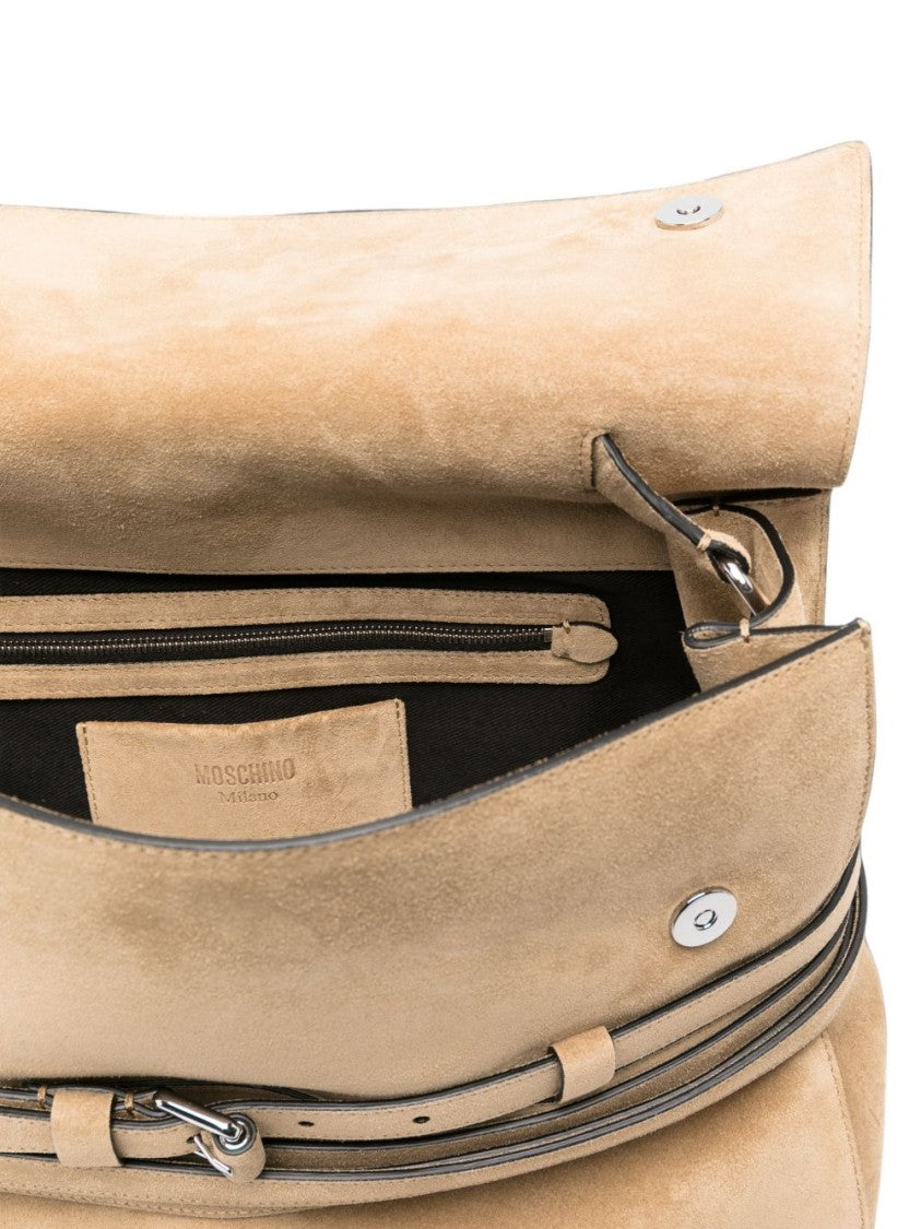 Moschino Structured Silk And Nylon Bag With Flap Closure
