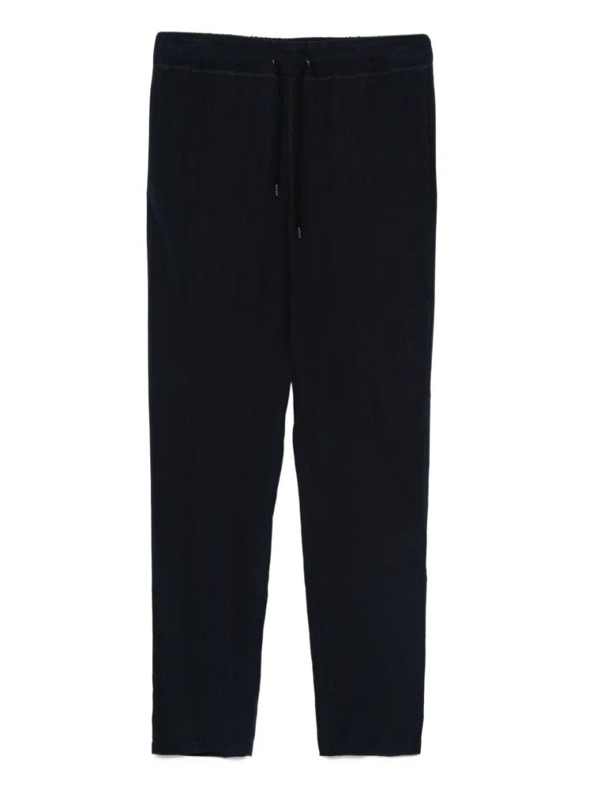 Giorgio Armani Tailored Black Cupro Pants With Elastic Waistband