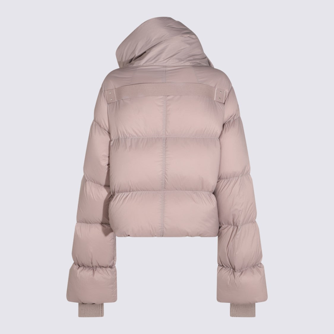 Rick Owens Rose Cotton Down Jacket With High Rounded Collar And Padded Sleeves