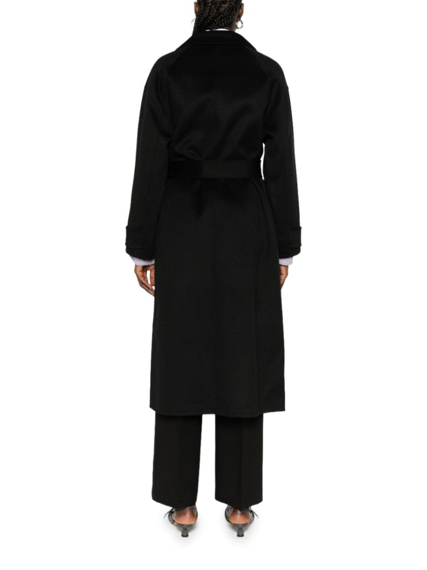 The Dynamis Studio Black Double-Breasted Wool Trench Coat