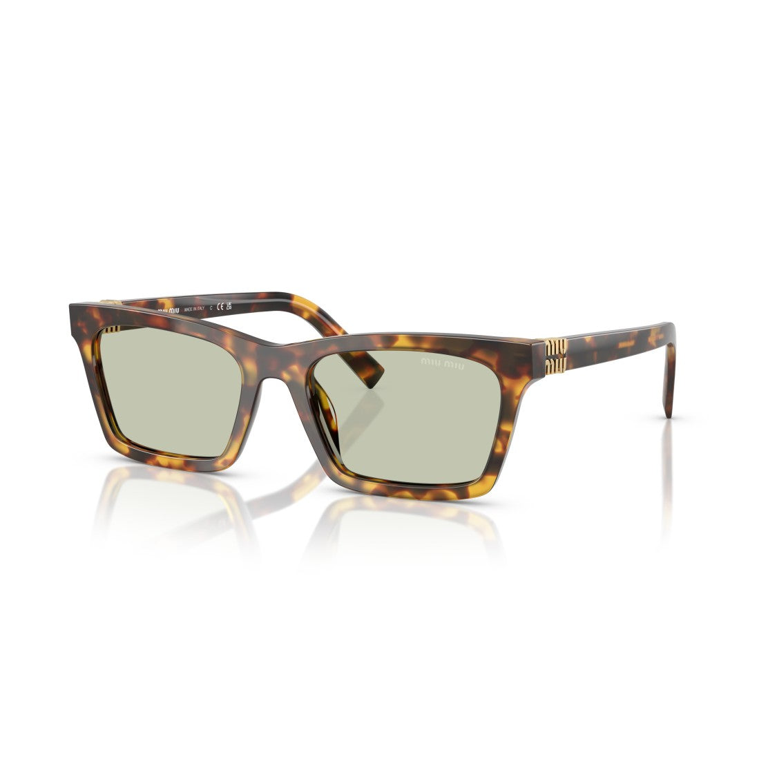 Miu Miu 0Mu A05s Rectangular Tortoiseshell Acetate Sunglasses