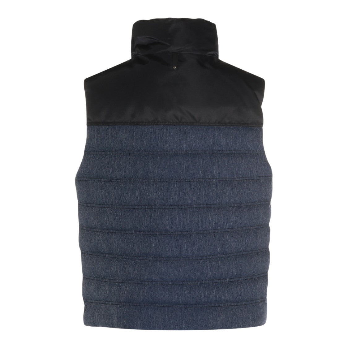 Mackage Quilted Casual Vest With Textured Denim Finish