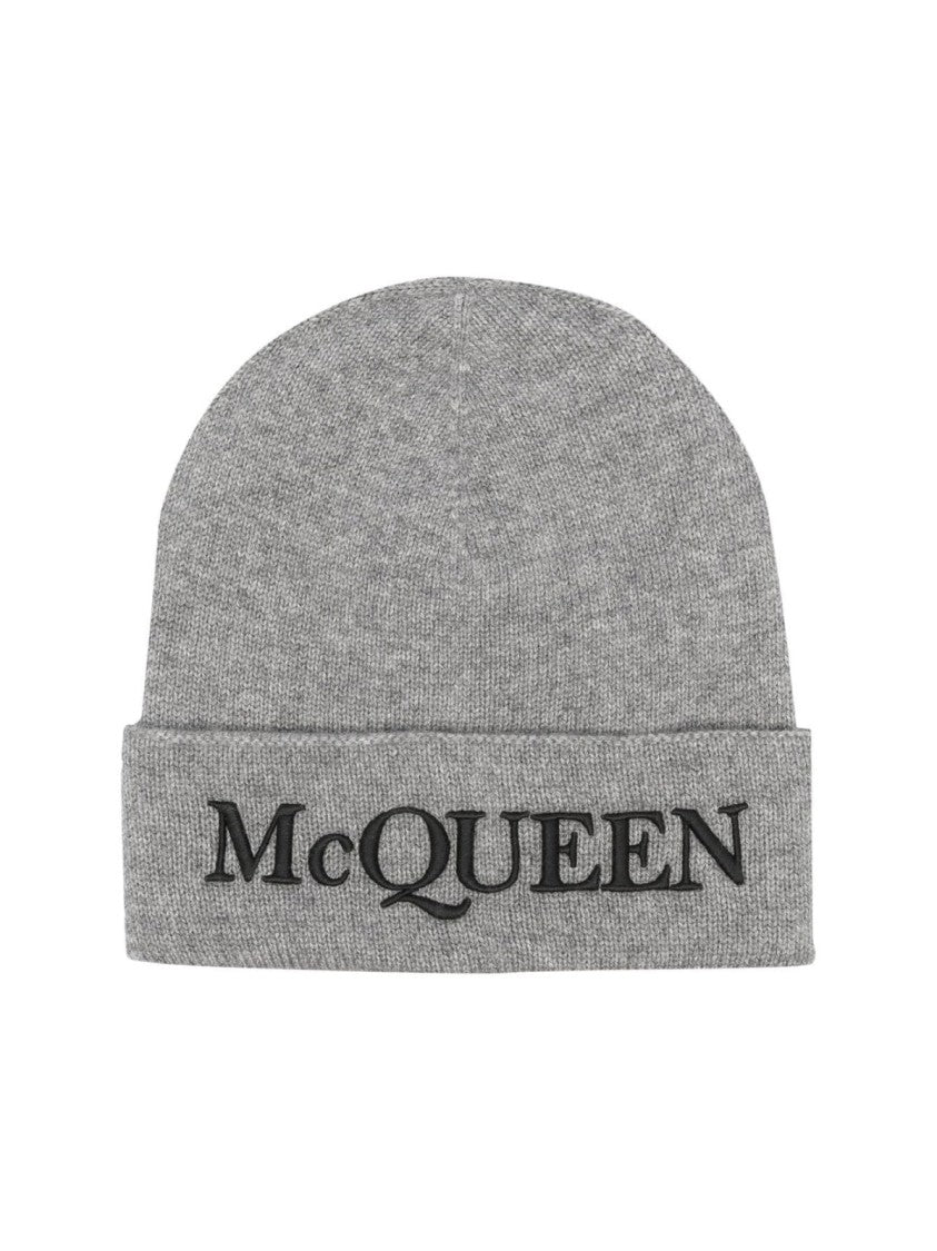 Alexander Mcqueen Logo Embroidered Cashmere Beanie